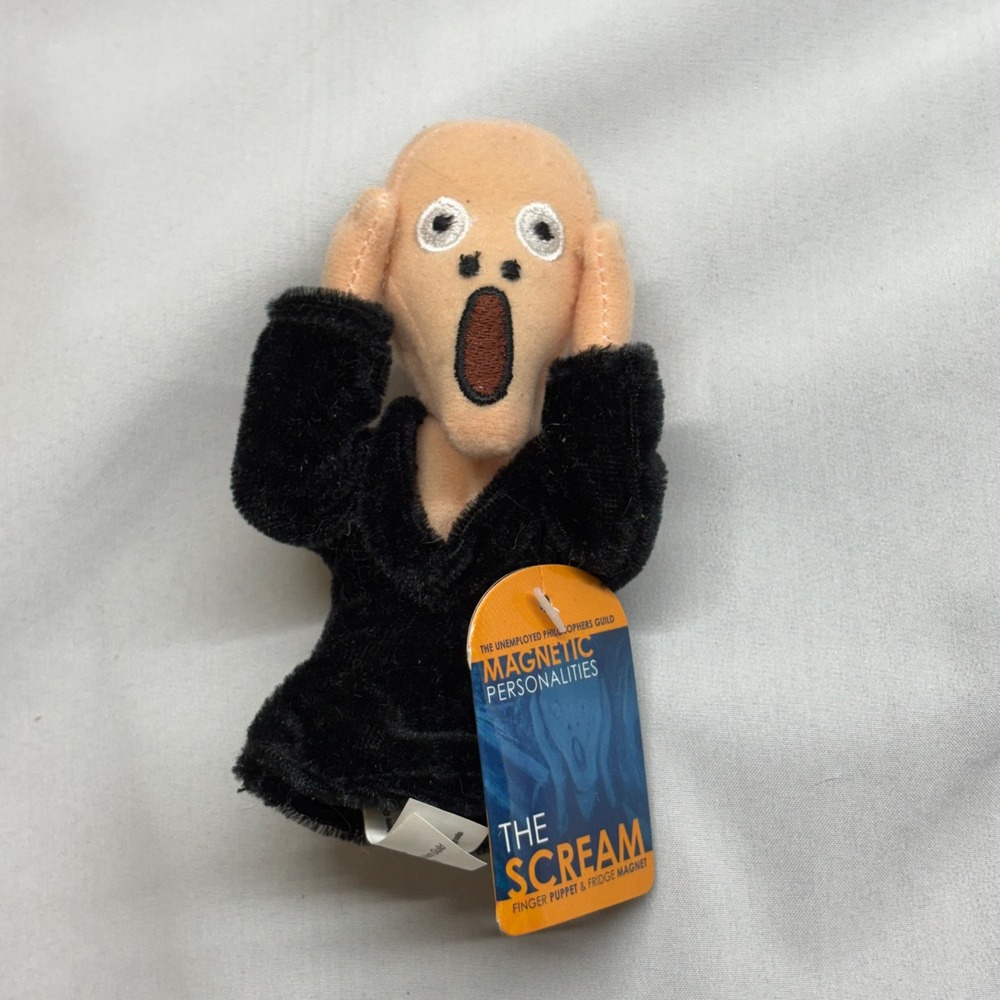 Unemployed Philosophers Guild The Scream Finger Puppet Unisex OS Black Excellent